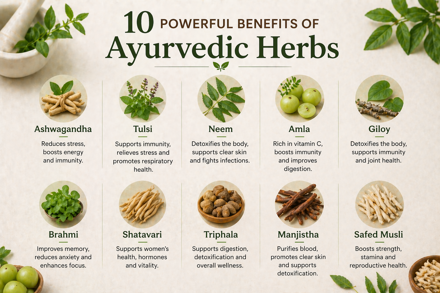 10 Powerful Benefits of Ayurvedic Herbs