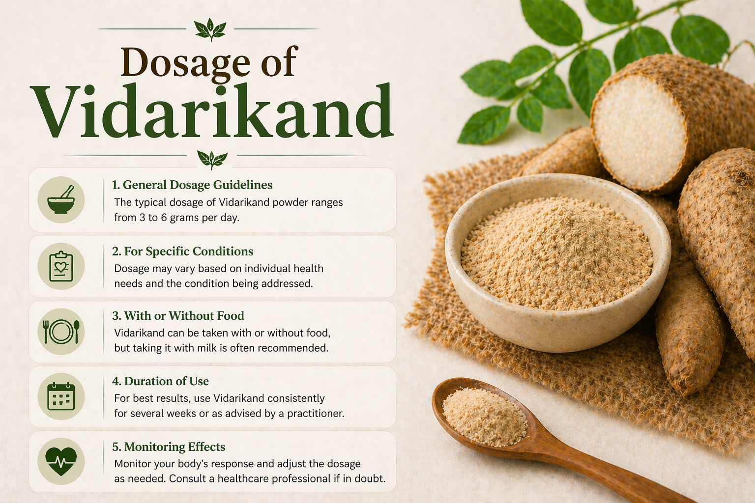 Dosage of Vidarikand