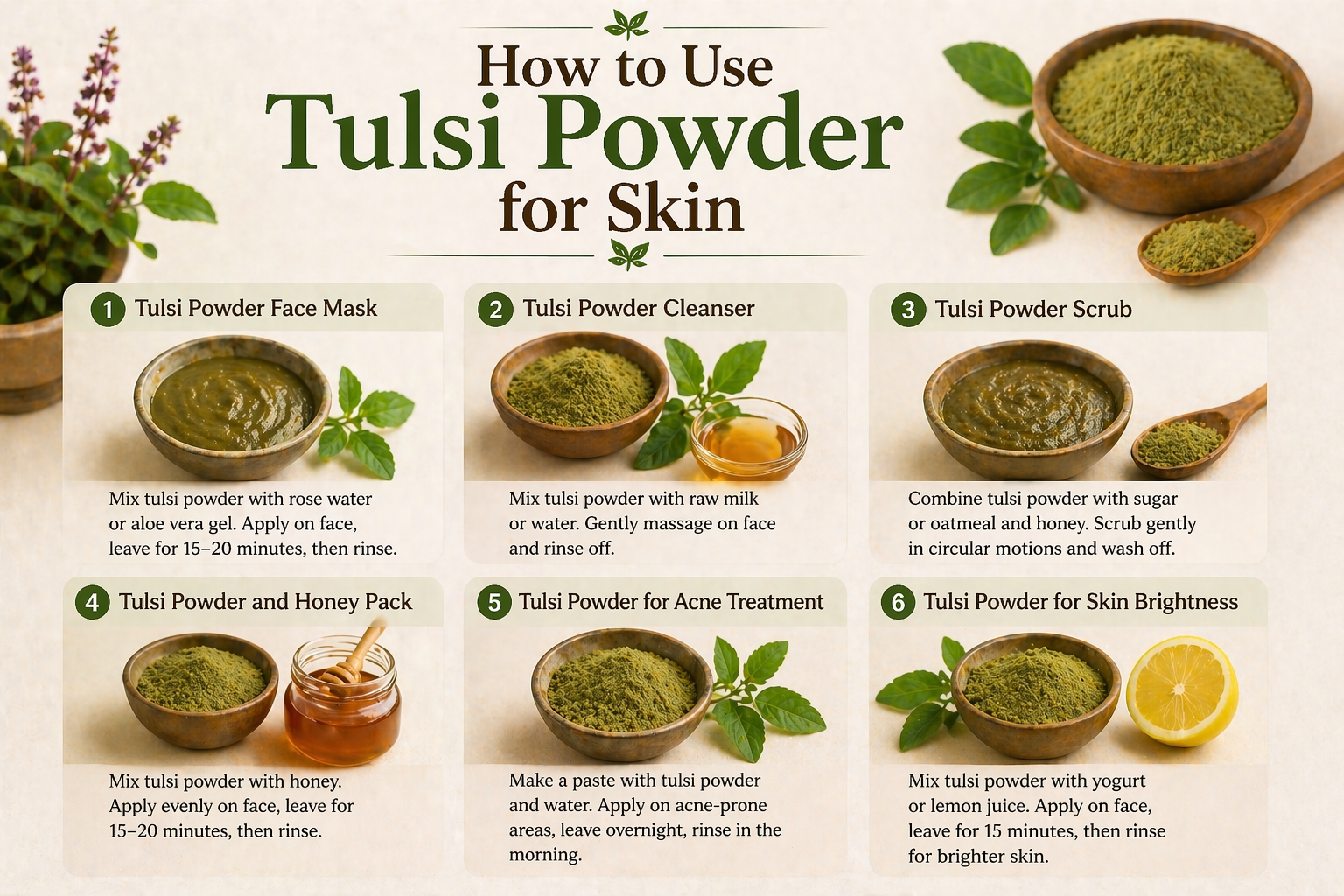 How to Use Tulsi Powder for Skin