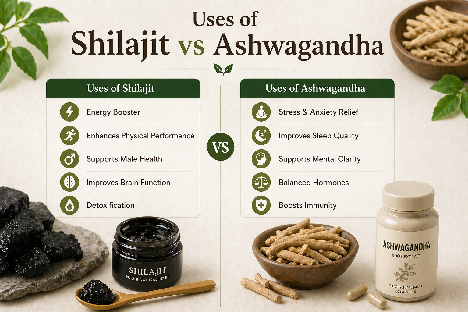 Uses​‍​‌‍​‍‌​‍​‌‍​‍‌ of Shilajit vs Ashwagandha