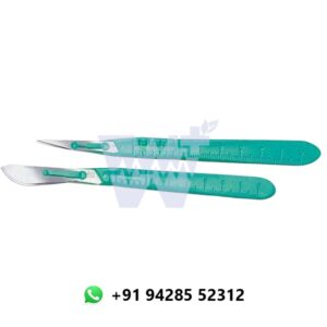 Ribbel Disposable Scalpel Sterile Stainless Steel Surgical Blade with Plastic Handle