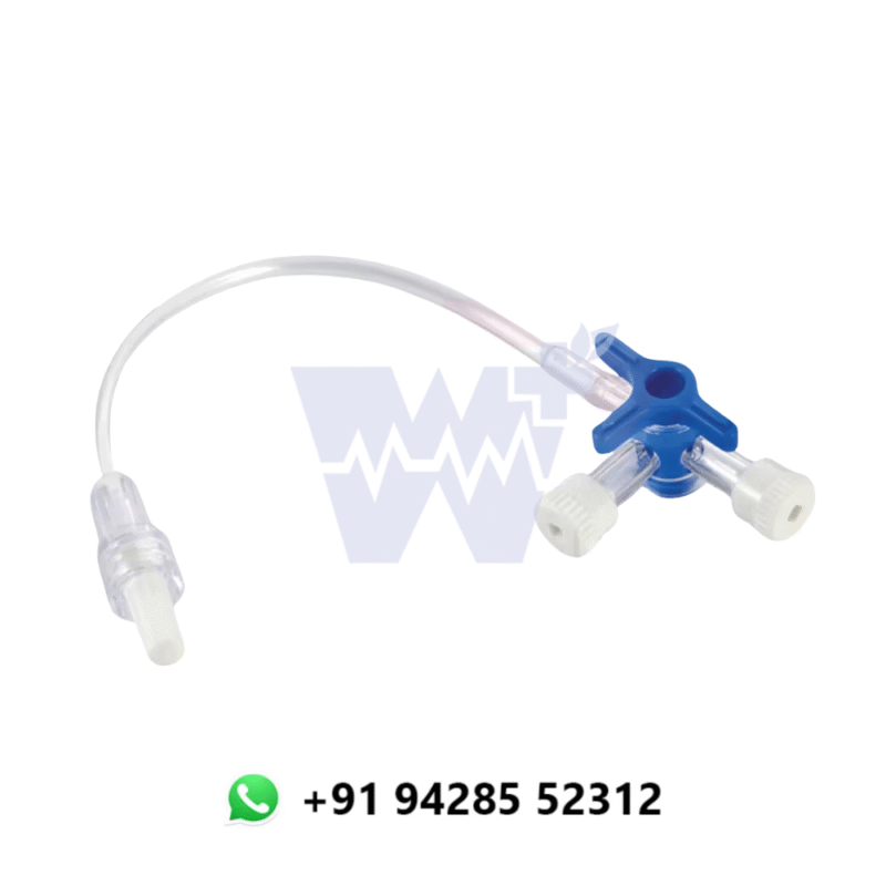 White Plus 3 Way Stop Cock With Extension Line - Readyflex Plus