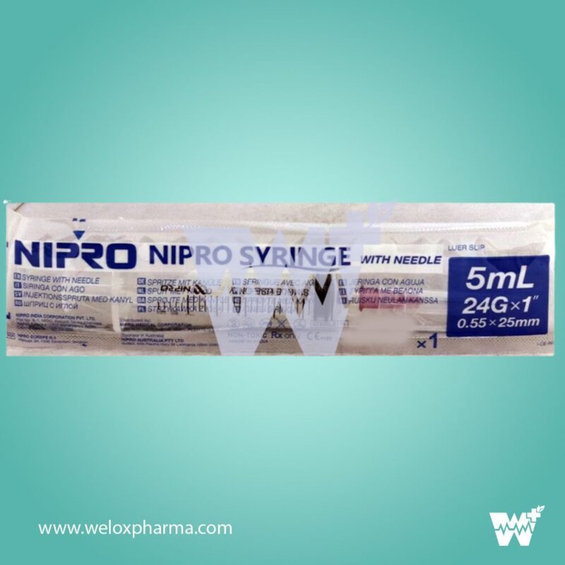 Nipro Syringe with Needle (Gamma Sterilized & Disposable) - Image 2