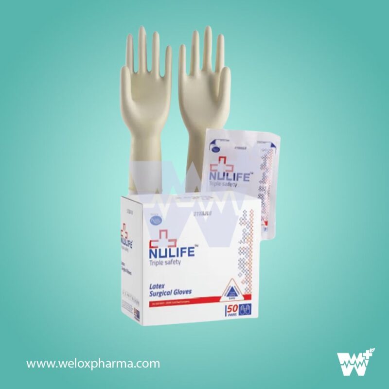 Nulife Latex Sterile Surgical Powdered Gloves 7.0 - Image 2