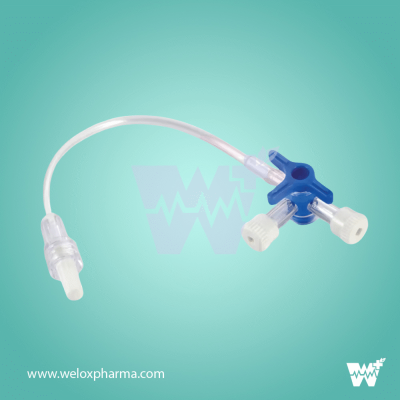 White Plus 3 Way Stop Cock With Extension Line - Readyflex Plus - Image 2