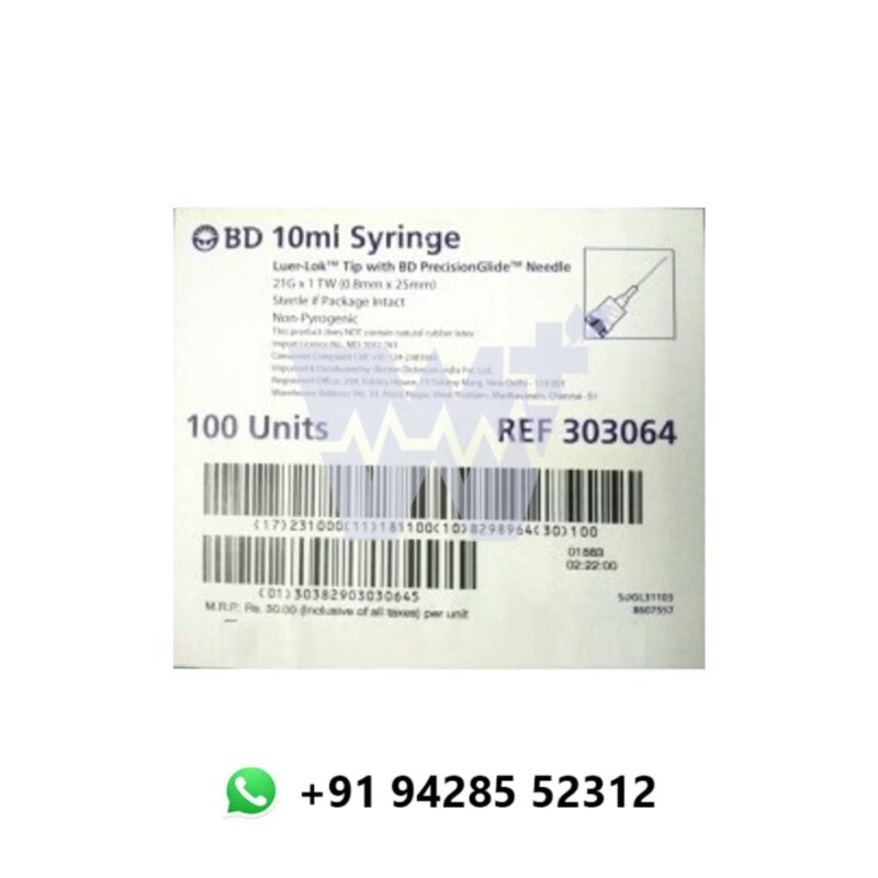 BD Luer-Lok 10mL Syringe with Needle - Image 3