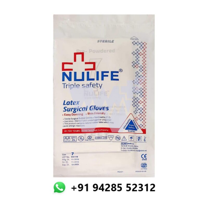 Nulife Latex Sterile Surgical Powdered Gloves 7.0 - Image 3