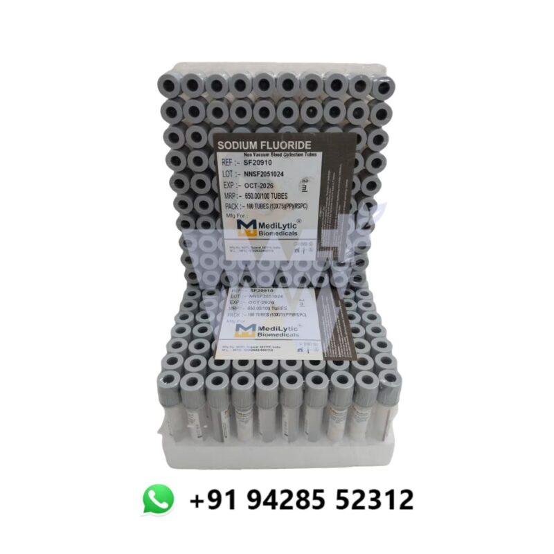 Medilytic Biomedicals Sodium Fluoride Non Vaccum Blood Collection Tube