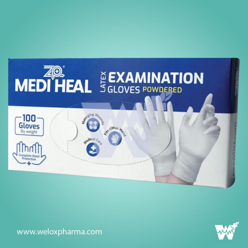 ZP Mediheal Latex Powdered Examination Gloves - Image 2