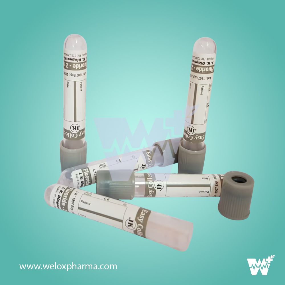 J.K. Diagnostic Sodium Fluoride & EDTA Vacuum 2ml Blood Collection Tube - Image 2