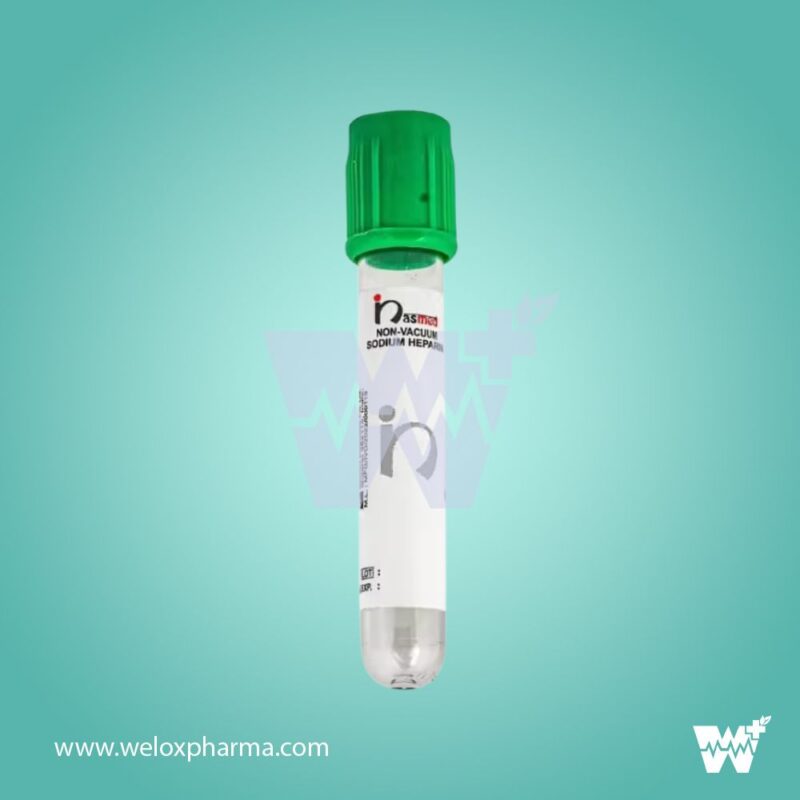 Nasmed Sodium Heparin Non Vacuum Blood Collection Tube - Image 2
